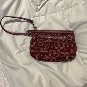 Coach Wristlet Maroon